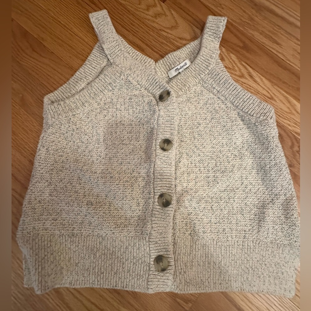 Madewell Rainbow Marled Wakefield Button Front Tank Small Cotton blend